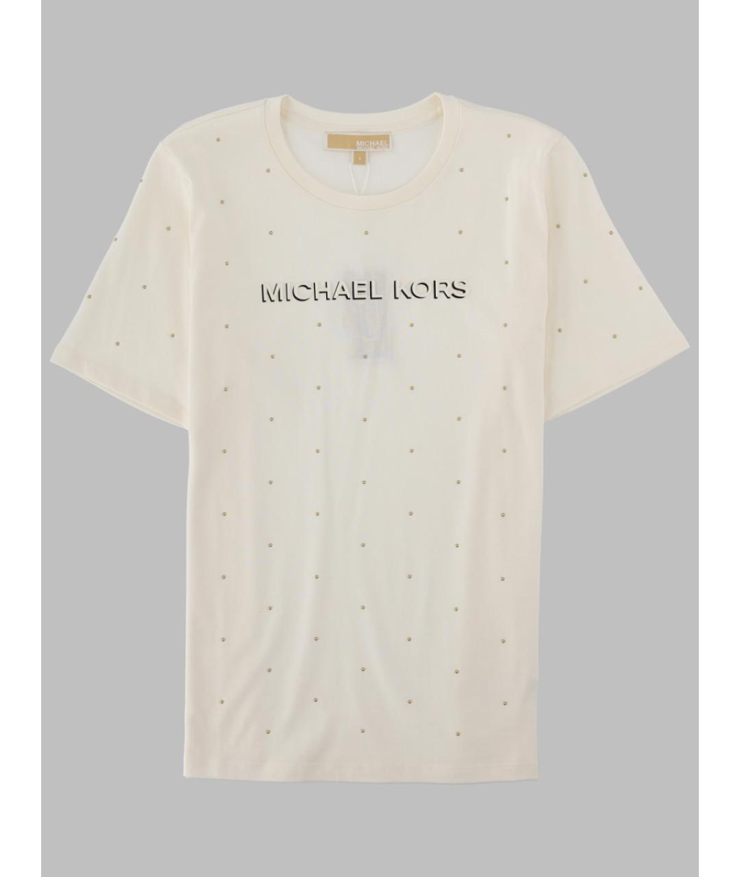 MICHAEL KORS Белая хлопковая футболка, фото 3