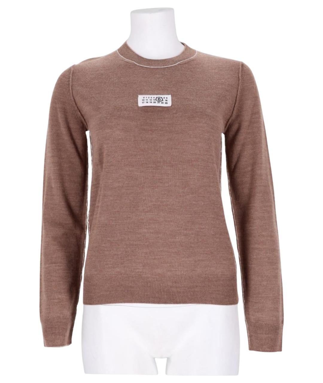 MM6 MAISON MARGIELA Коричневый шерстяной джемпер / свитер, фото 3