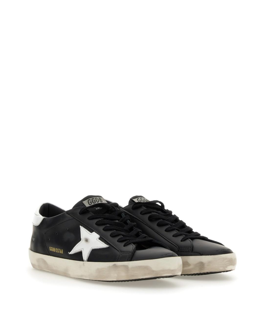 GOLDEN GOOSE Черные кожаные низкие кроссовки / кеды, фото 6