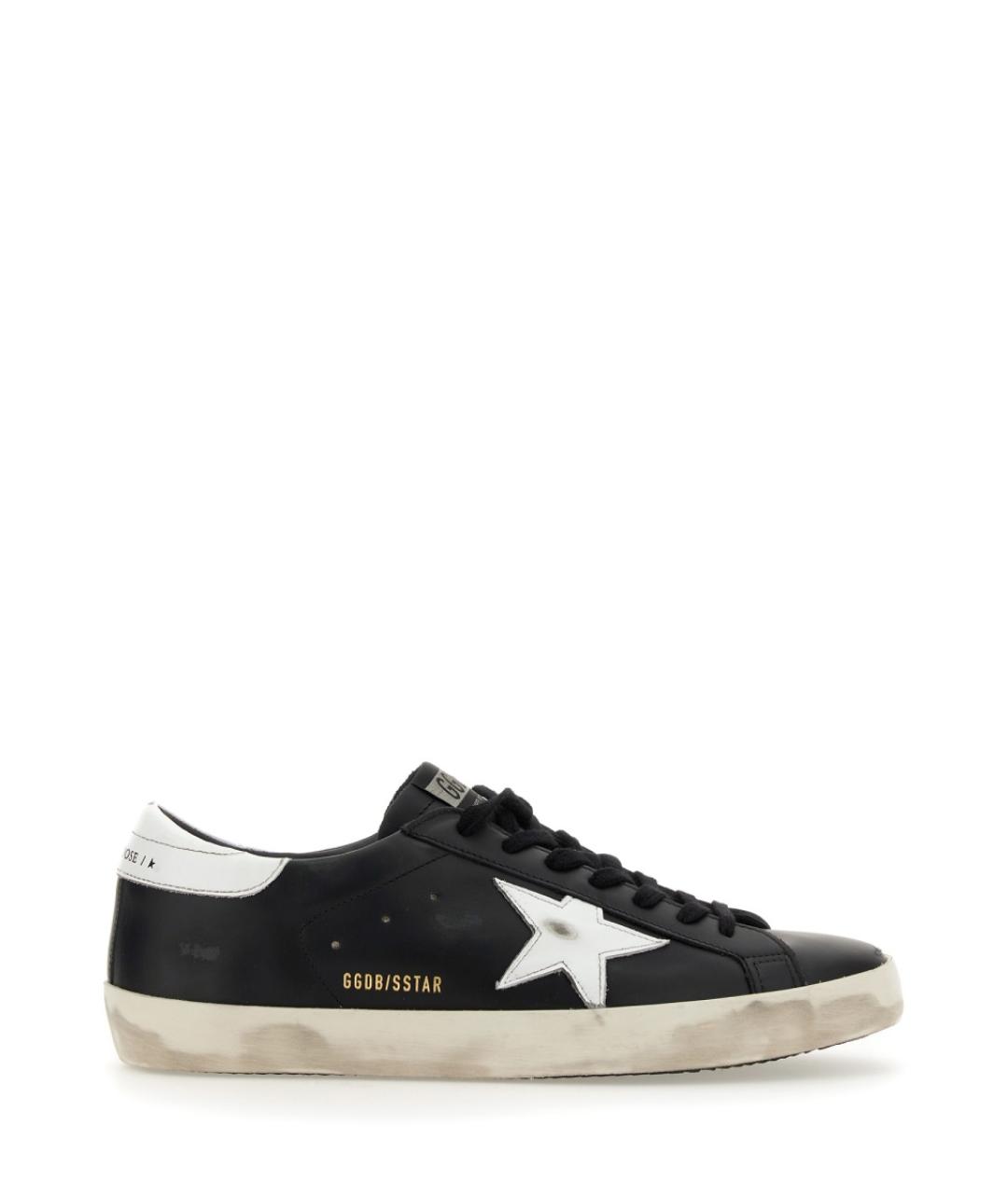 GOLDEN GOOSE Черные кожаные низкие кроссовки / кеды, фото 2