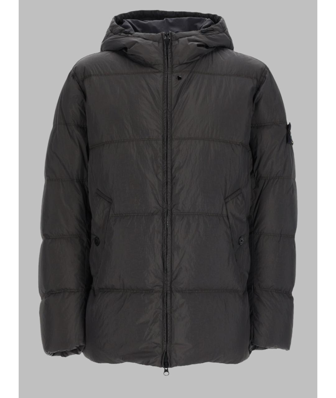 STONE ISLAND Антрацитовый полиамидовый пуховик, фото 3