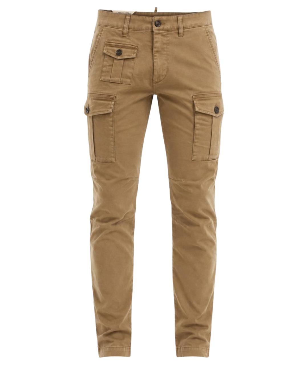 DSQUARED2 Коричневые хлопковые повседневные брюки, фото 1