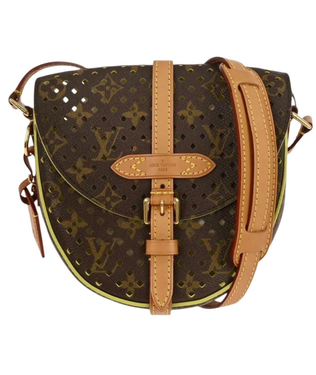 LOUIS VUITTON Коричневая кожаная сумка через плечо, фото 9