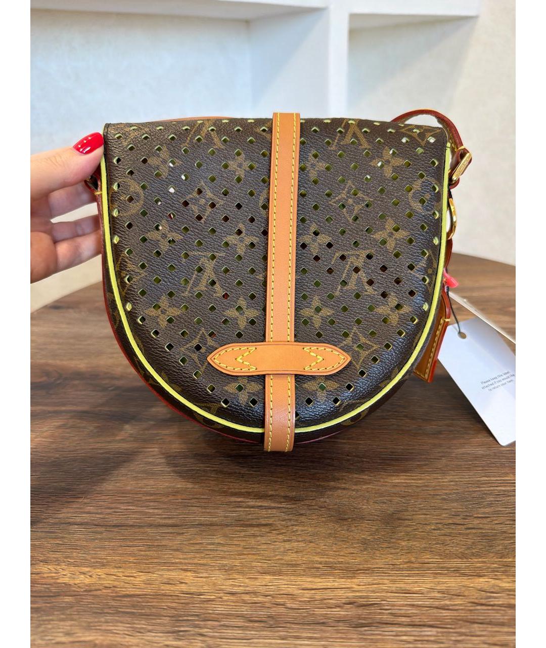 LOUIS VUITTON Коричневая кожаная сумка через плечо, фото 5