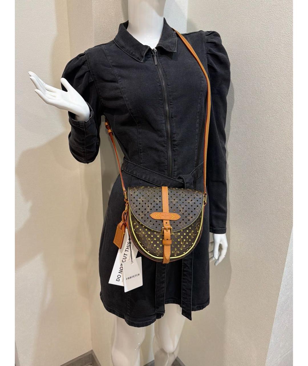 LOUIS VUITTON Коричневая кожаная сумка через плечо, фото 4