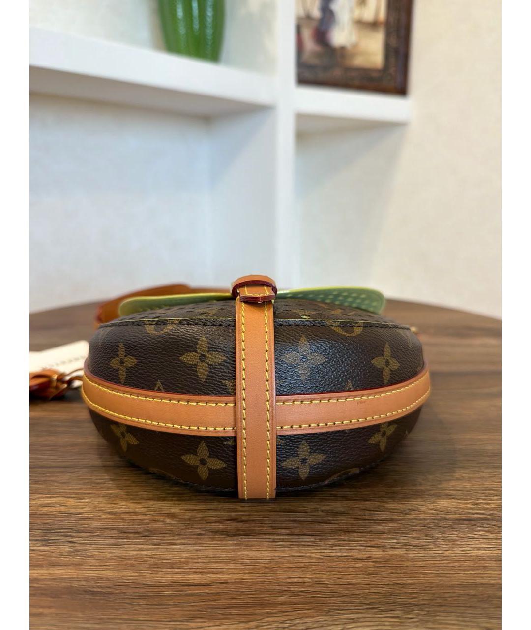 LOUIS VUITTON Коричневая кожаная сумка через плечо, фото 7
