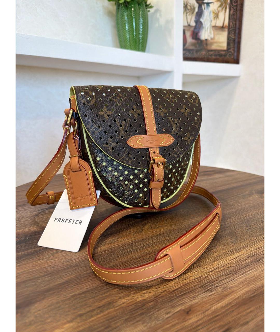 LOUIS VUITTON Коричневая кожаная сумка через плечо, фото 3
