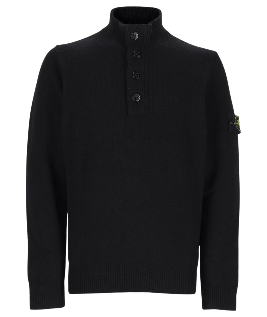 STONE ISLAND Черный шерстяной джемпер / свитер, фото 1