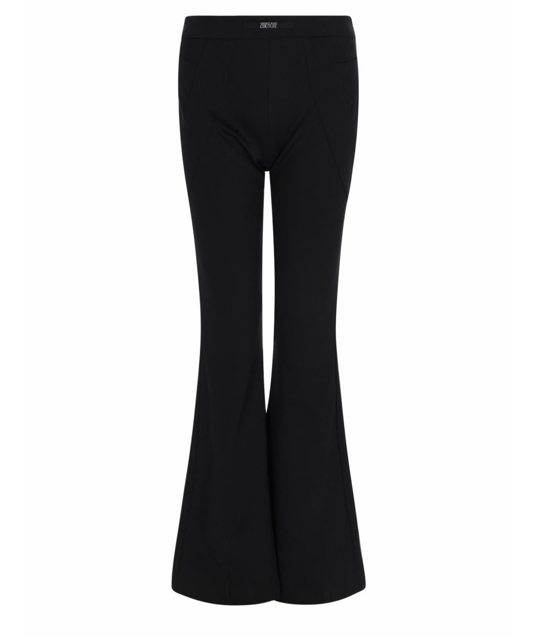 VERSACE JEANS COUTURE Черные вискозные прямые брюки, фото 1