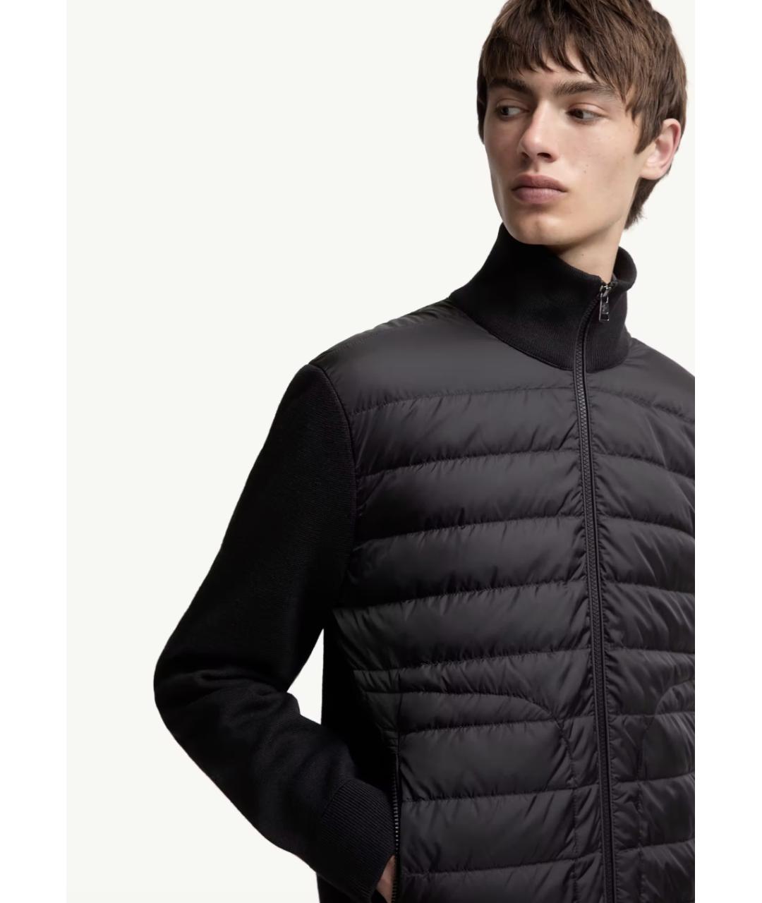 MONCLER Черный полиамидовый кардиган, фото 4
