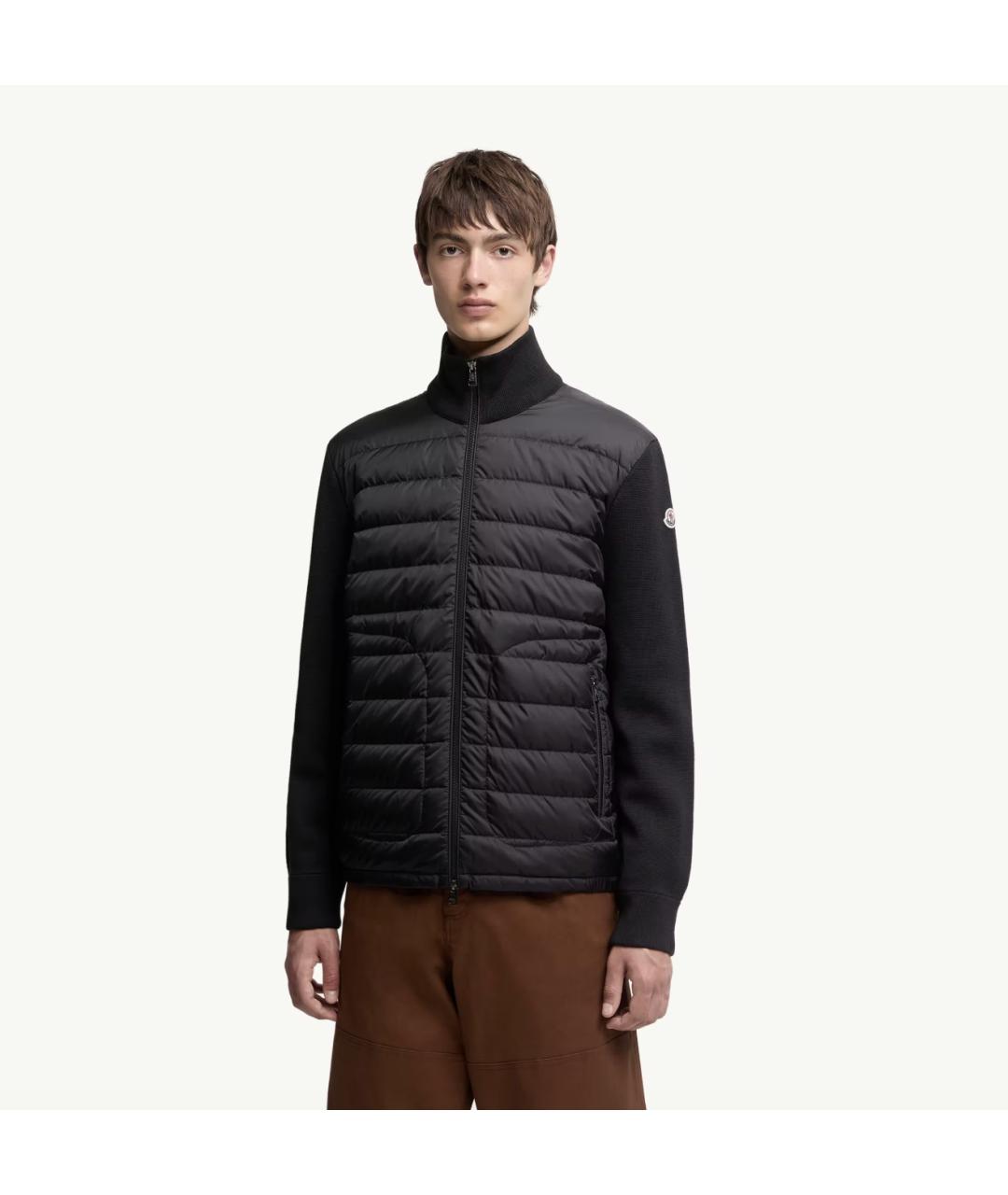 MONCLER Черный полиамидовый кардиган, фото 6