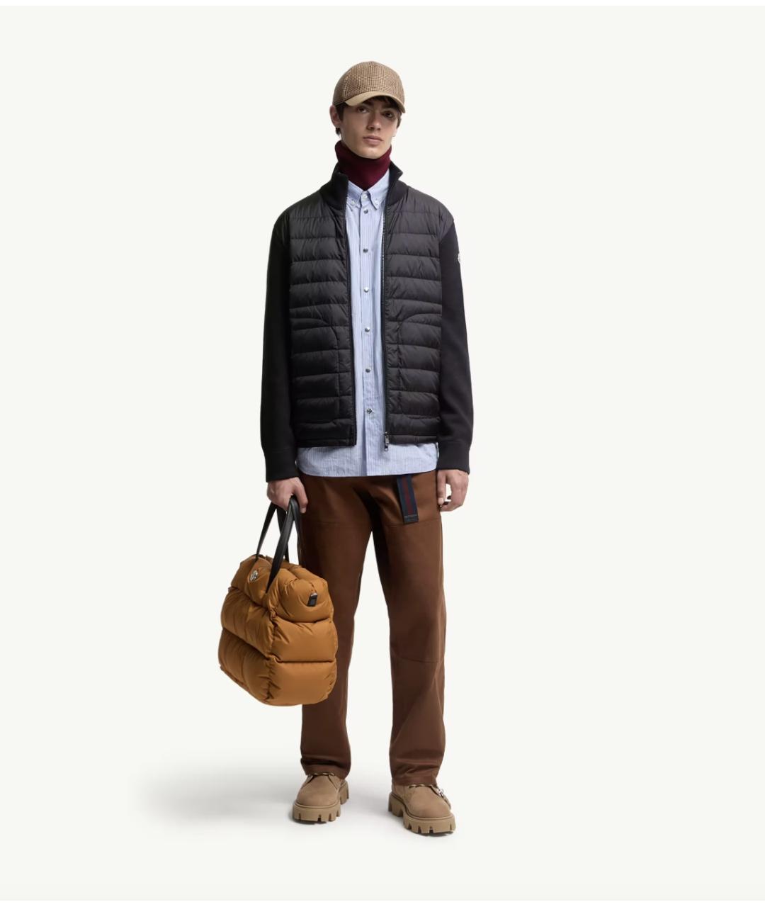 MONCLER Черный полиамидовый кардиган, фото 2