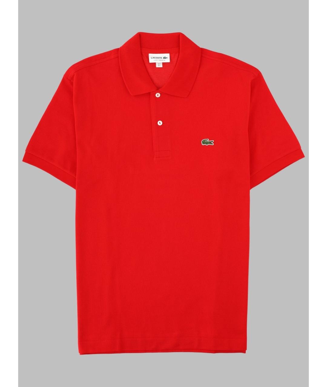 LACOSTE Красное хлопковое поло с коротким рукавом, фото 3