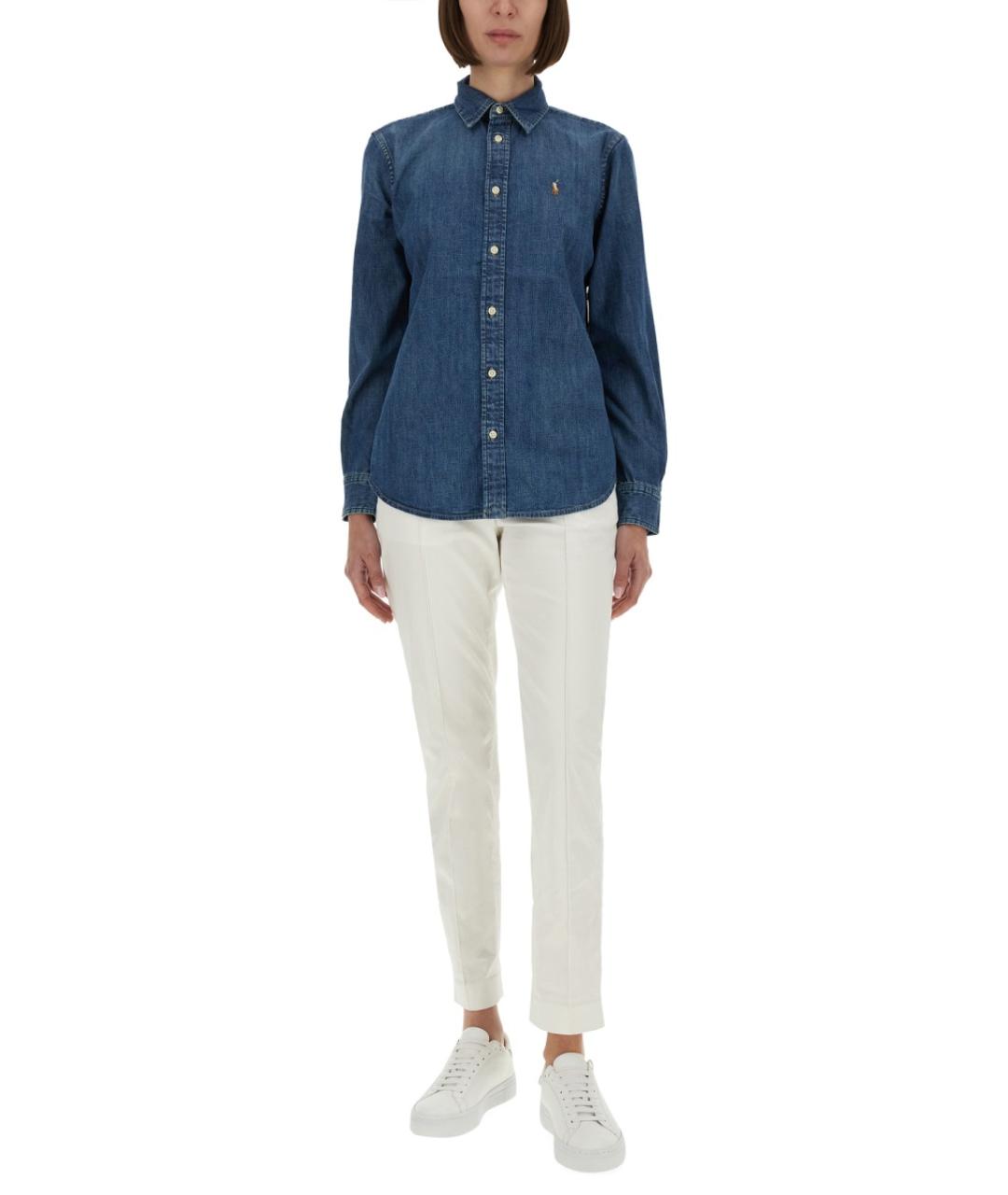 POLO RALPH LAUREN Синяя хлопковая рубашка, фото 2
