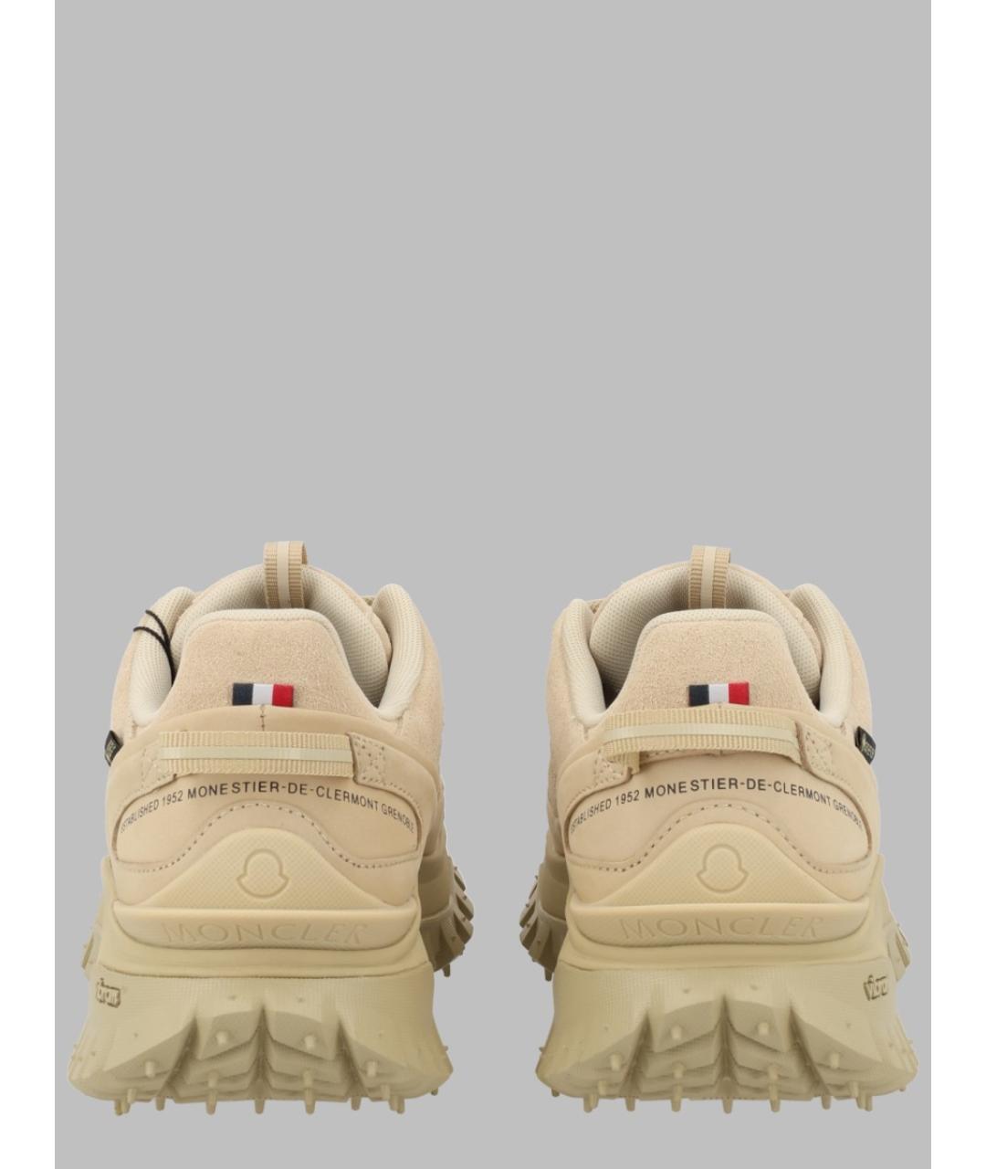 MONCLER Бежевые синтетические кроссовки, фото 3