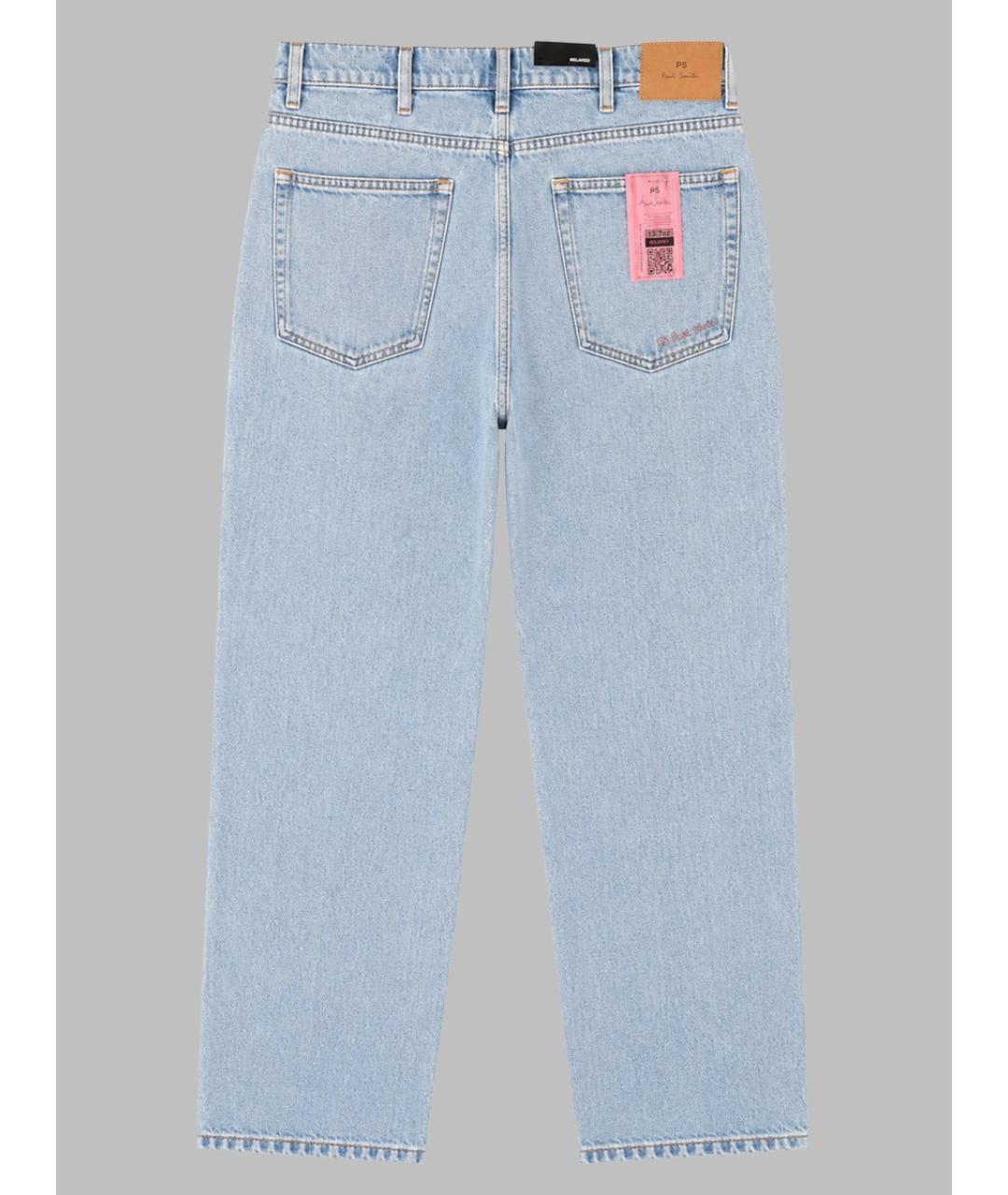 PS BY PAUL SMITH Голубые хлопковые прямые джинсы, фото 2