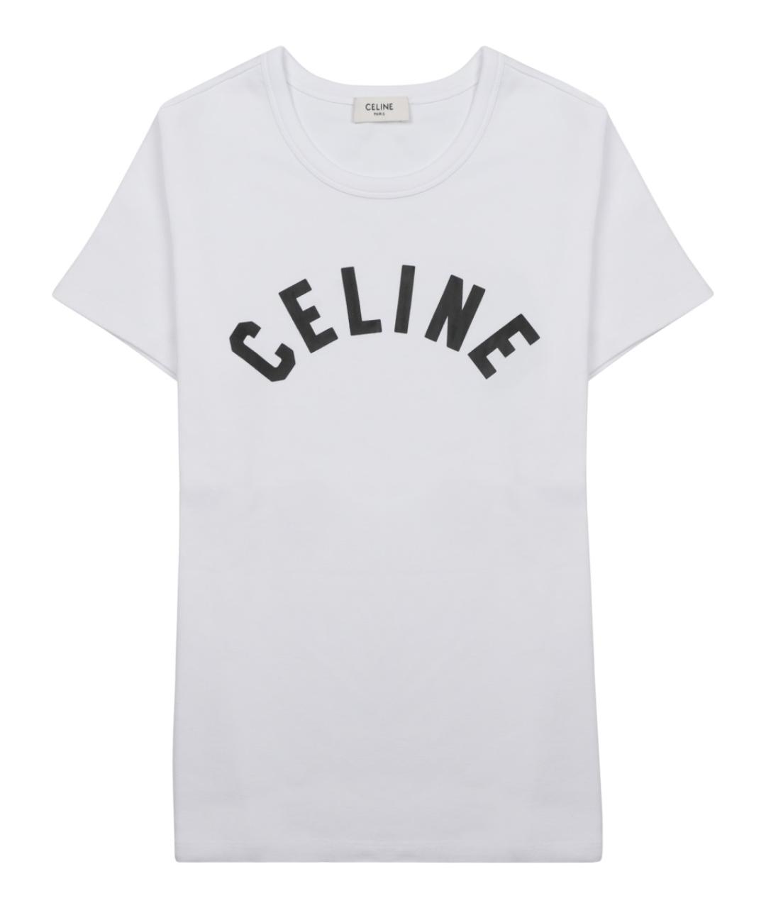 CELINE Белая хлопковая футболка, фото 1