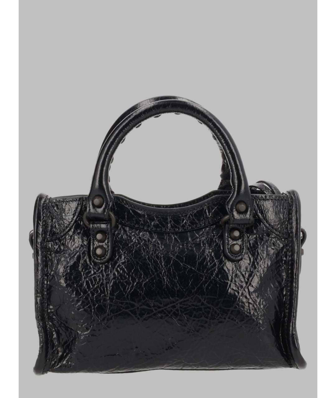 BALENCIAGA Черная кожаная сумка с короткими ручками, фото 2