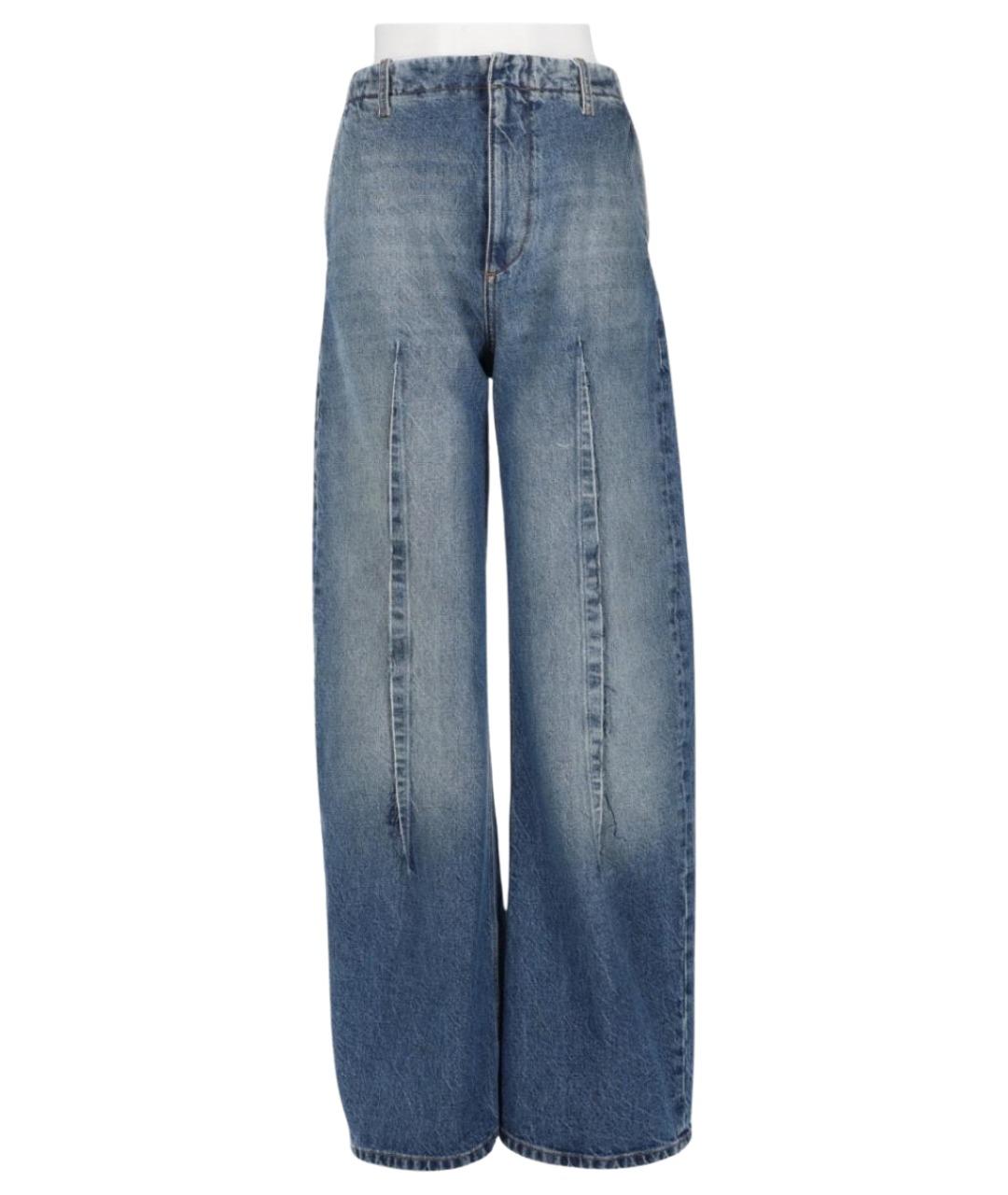 MM6 MAISON MARGIELA Синие хлопковые прямые джинсы, фото 1