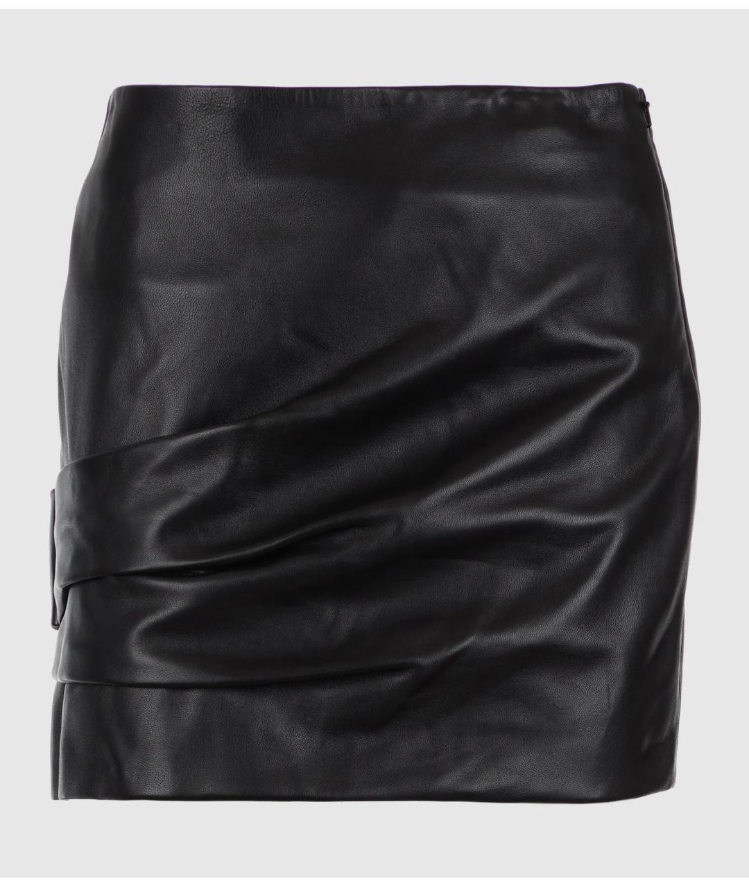 ISABEL MARANT Черная кожаная юбка мини, фото 4