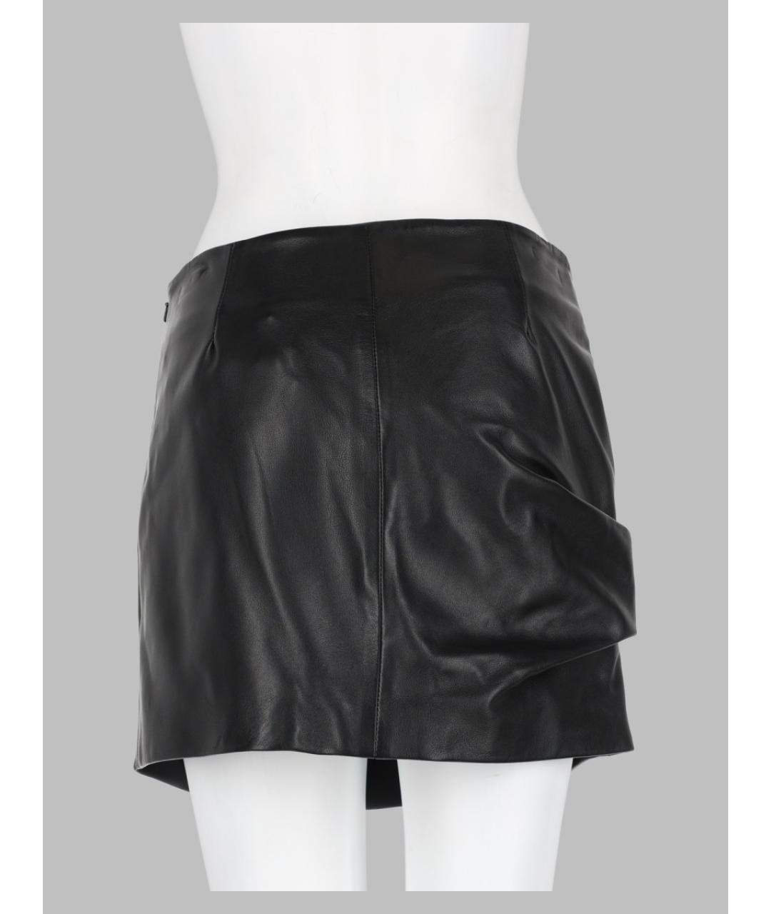 ISABEL MARANT Черная кожаная юбка мини, фото 3