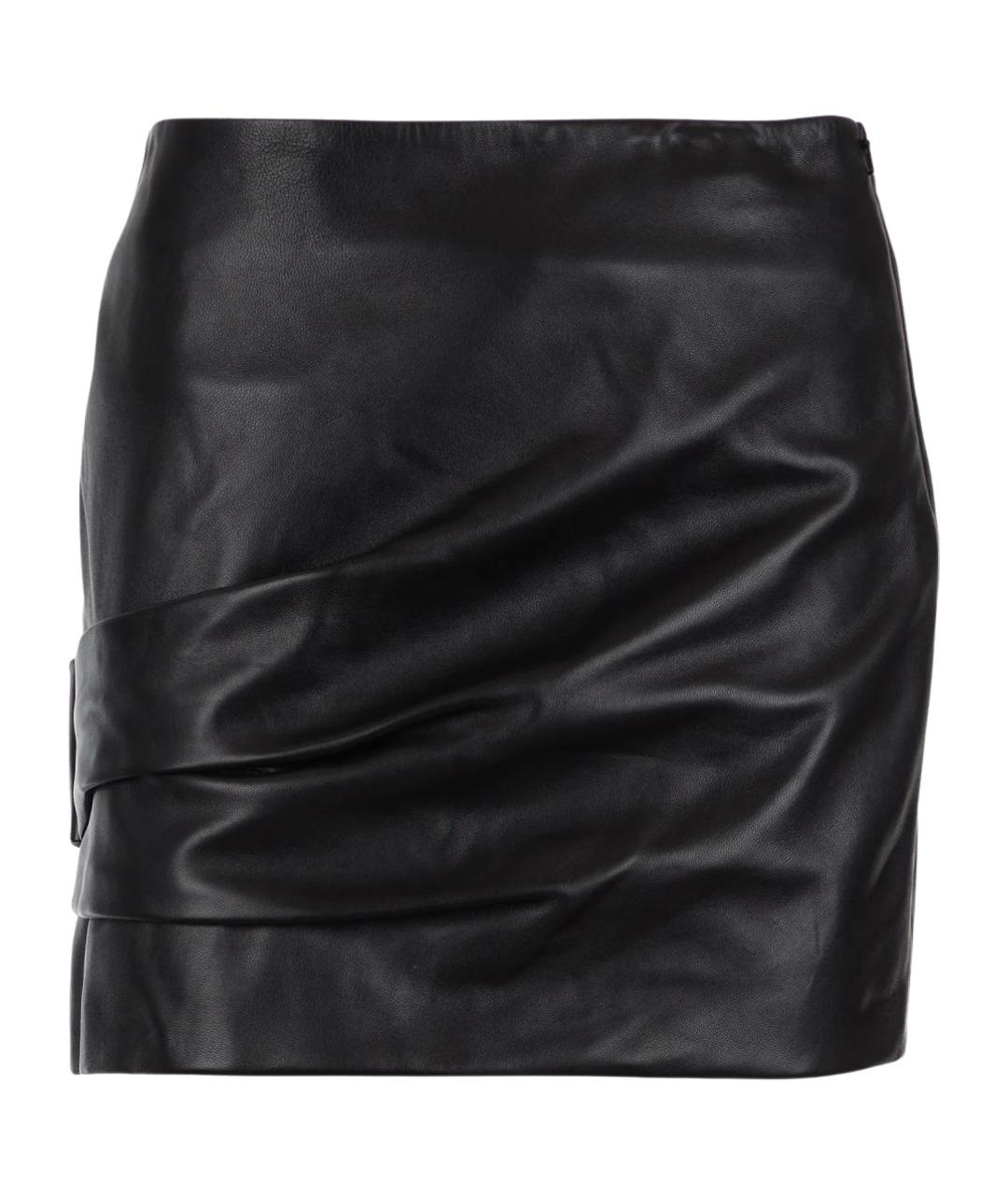 ISABEL MARANT Черная кожаная юбка мини, фото 1
