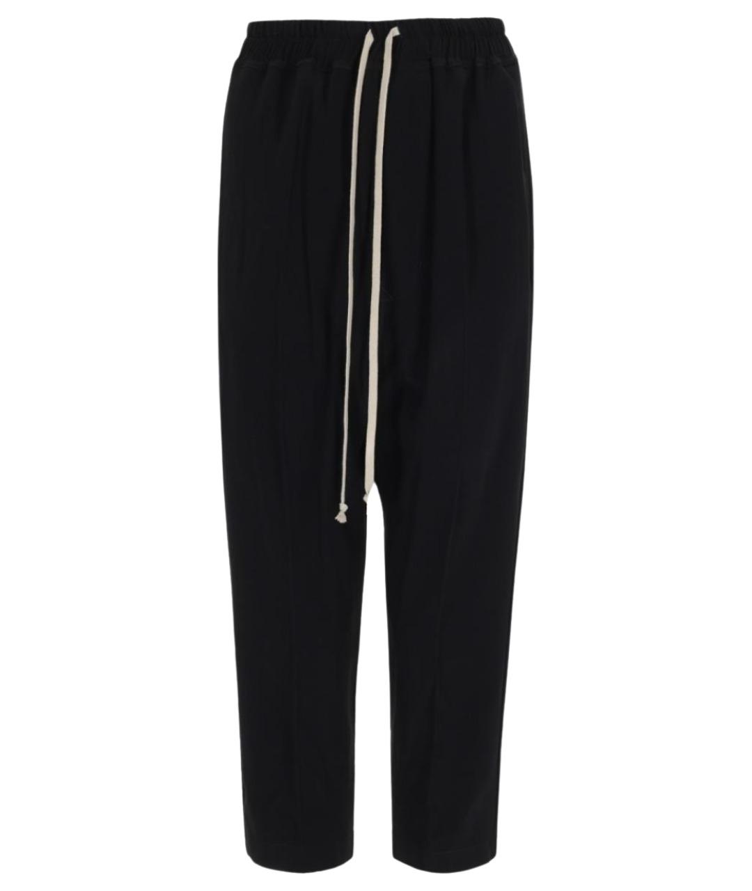 RICK OWENS Черные вискозные прямые брюки, фото 1
