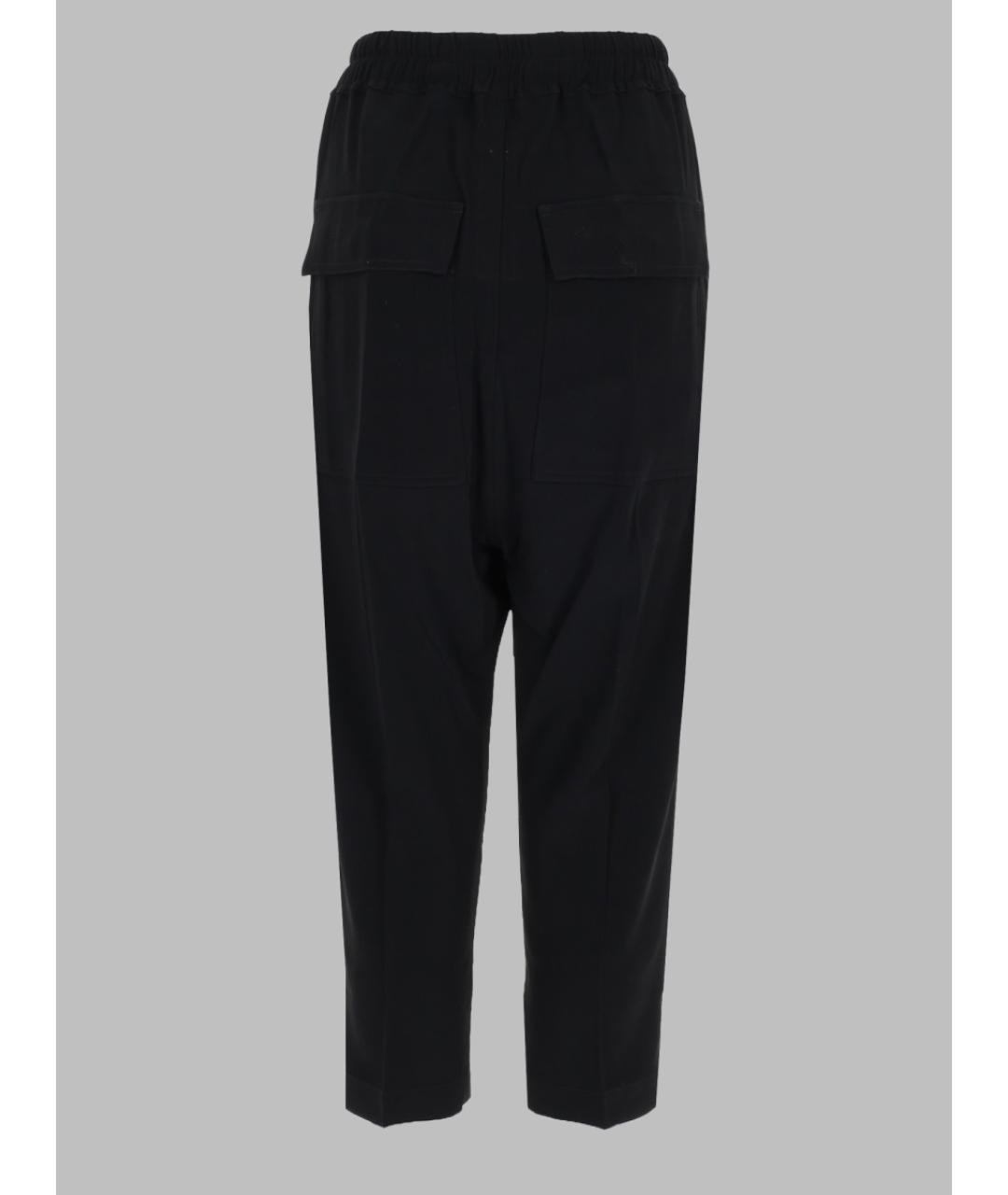 RICK OWENS Черные вискозные прямые брюки, фото 2