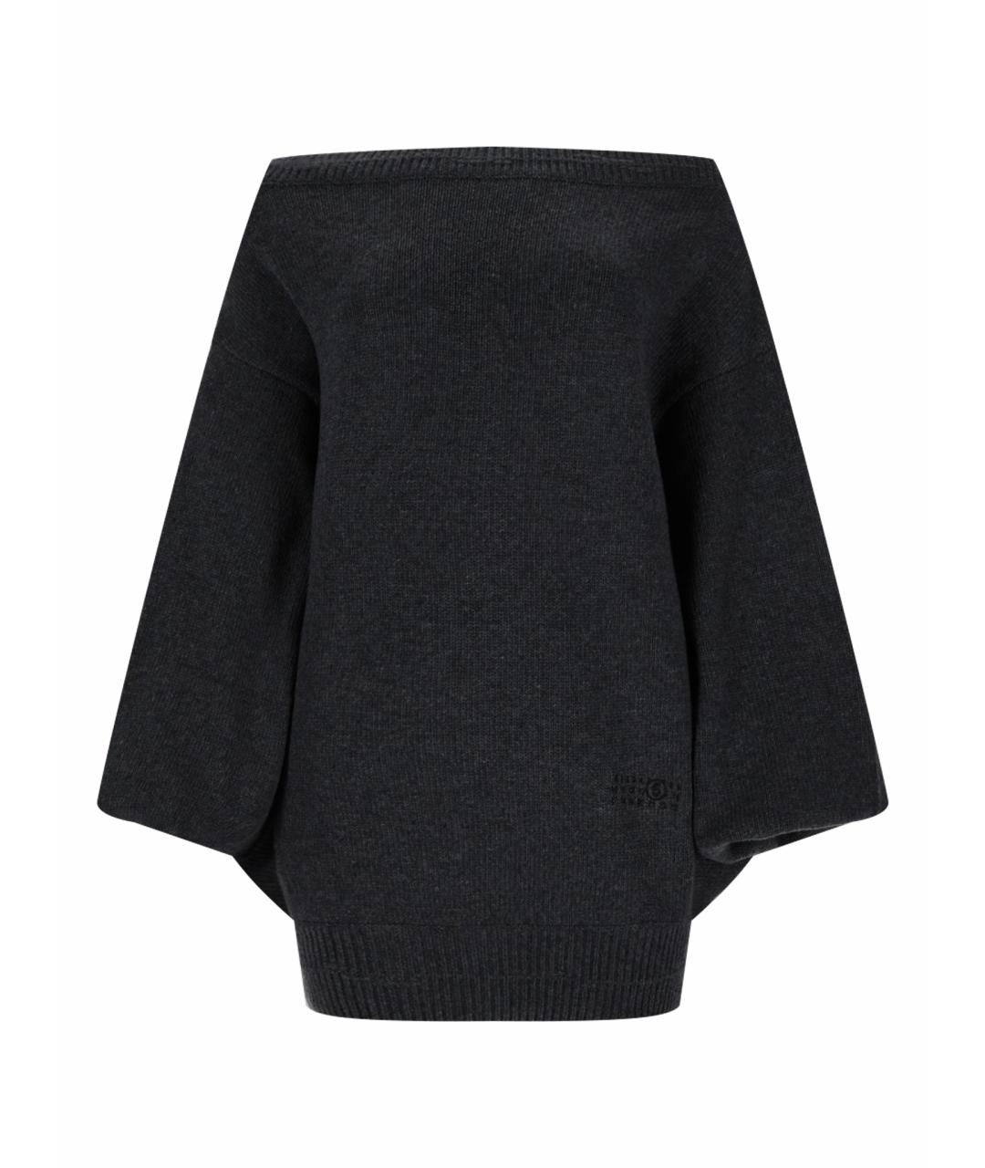 MM6 MAISON MARGIELA Серое шерстяное повседневное платье, фото 1