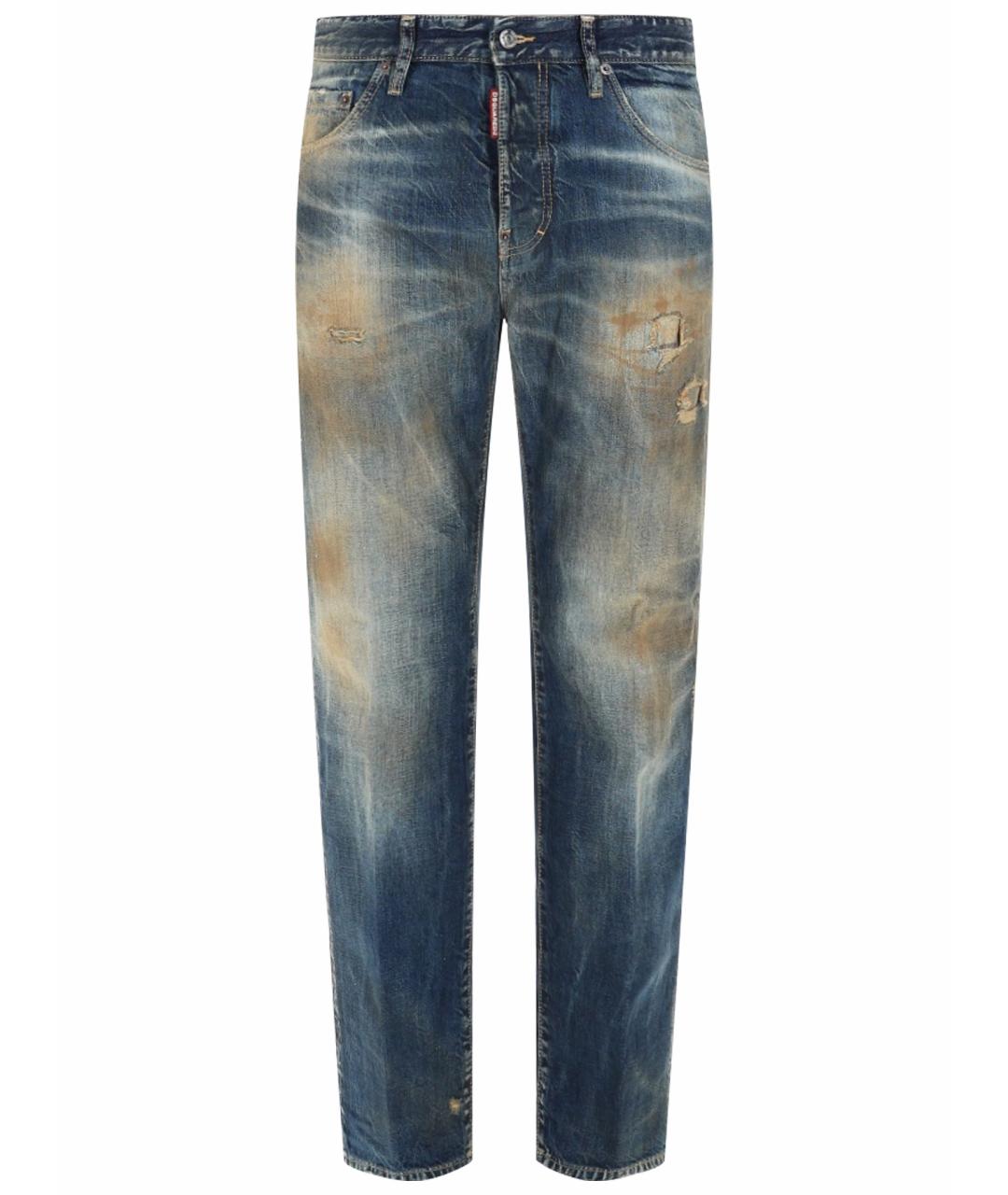 DSQUARED2 Синие хлопко-эластановые джинсы скинни, фото 1