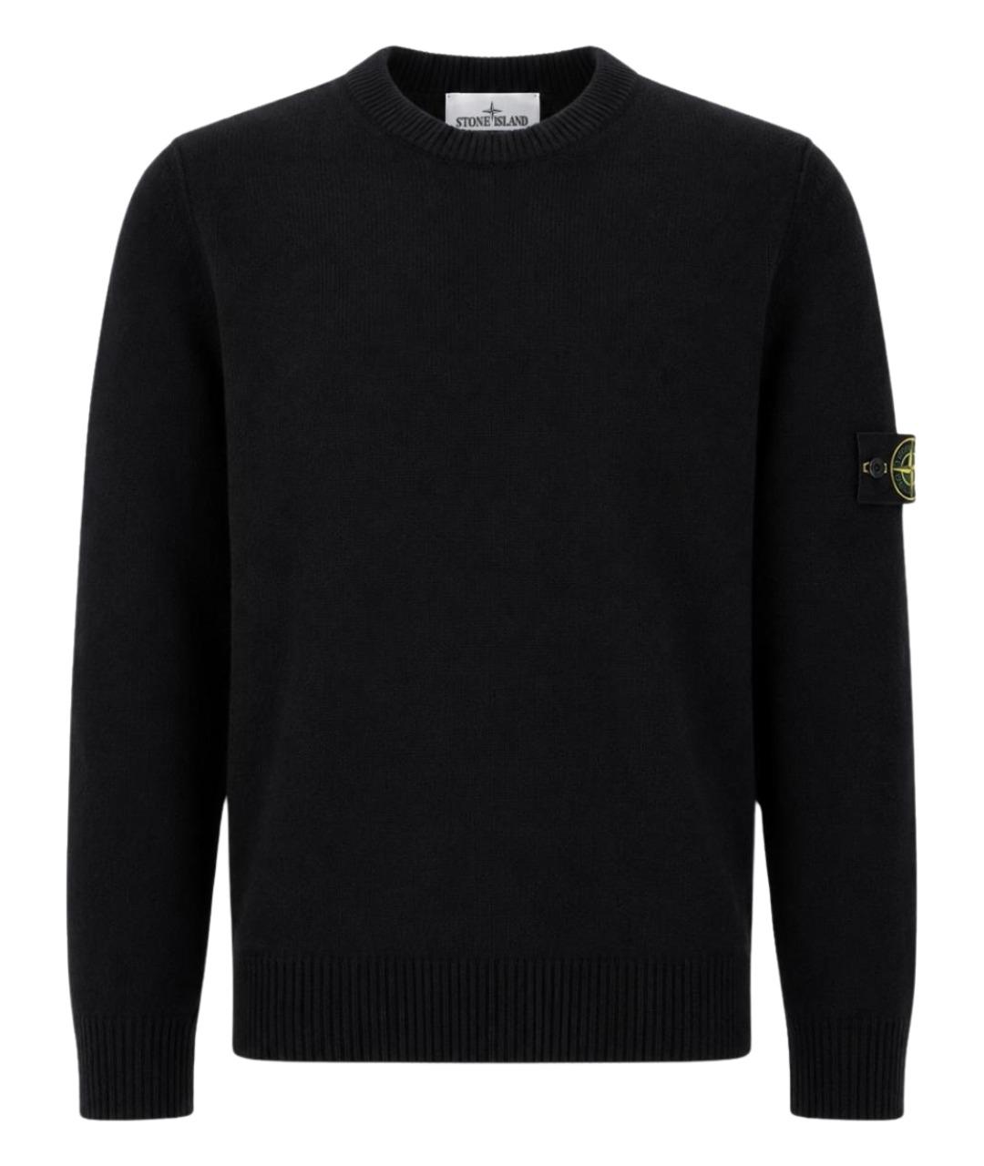 STONE ISLAND Черный шерстяной джемпер / свитер, фото 1