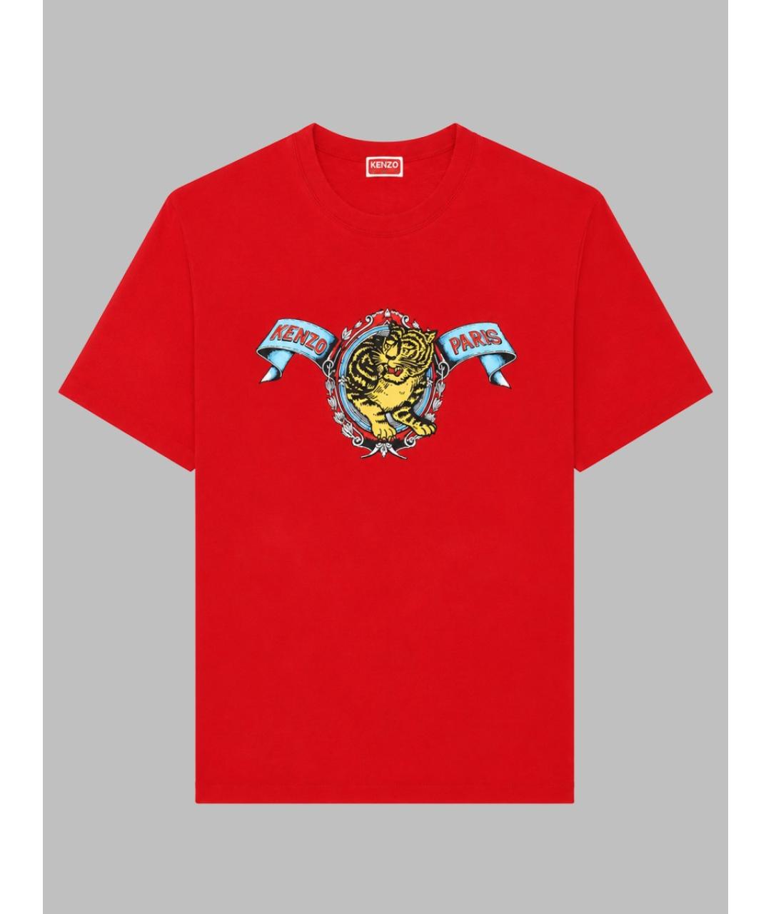 KENZO Красная хлопковая футболка, фото 3