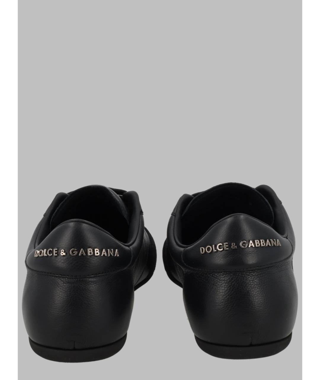 DOLCE&GABBANA Черные кожаные низкие кроссовки / кеды, фото 3