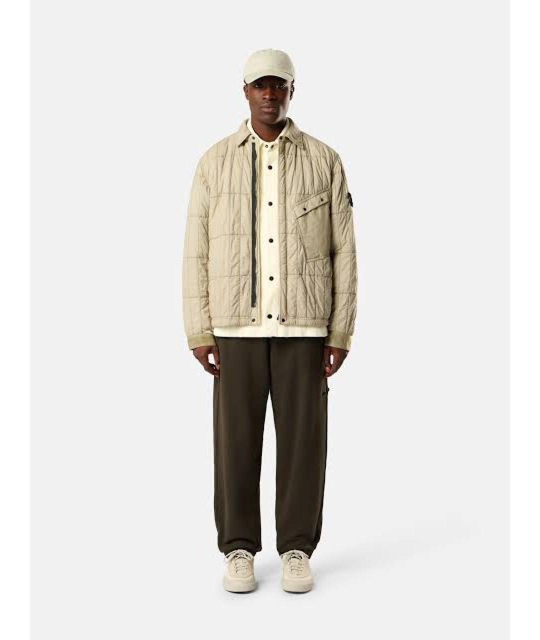 STONE ISLAND Бежевая полиамидовая куртка, фото 3