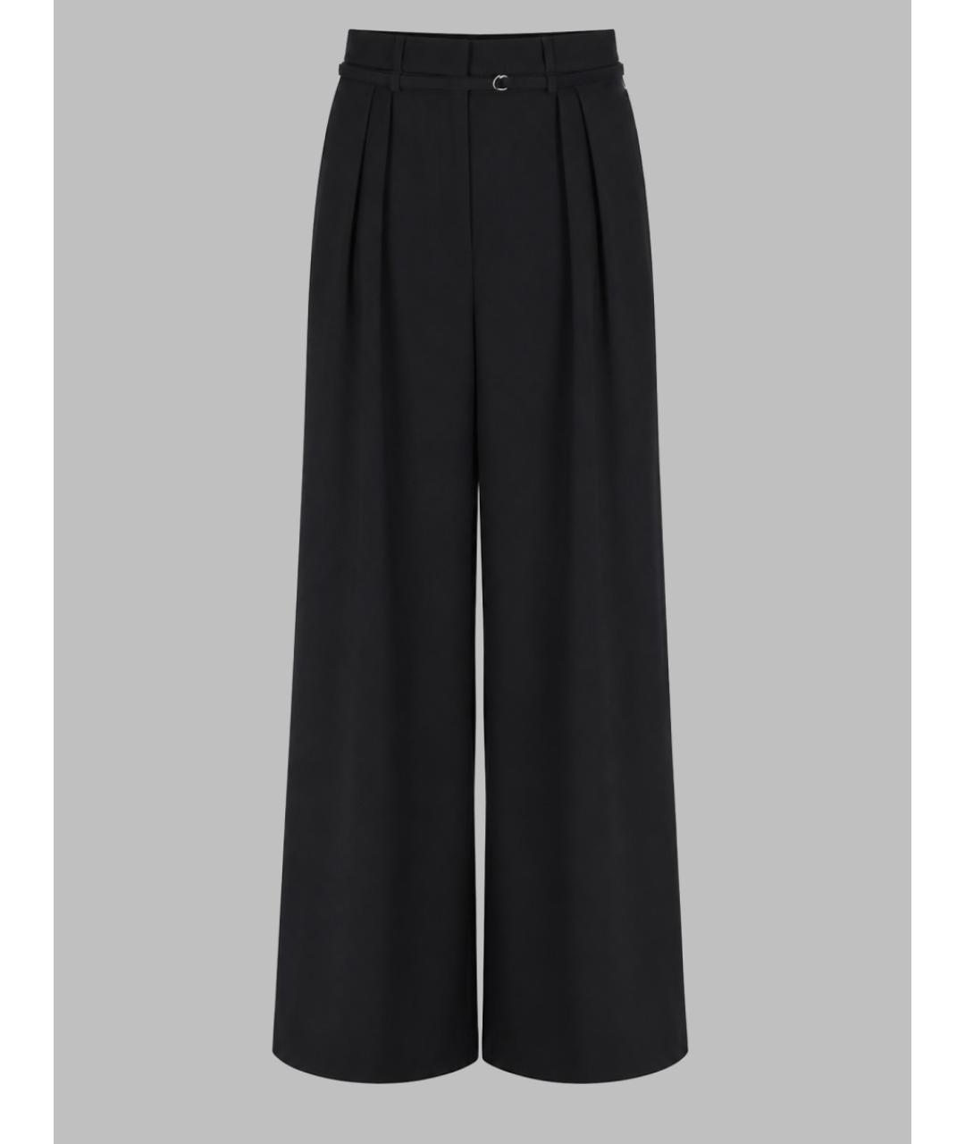 DRIES VAN NOTEN Черные шерстяные прямые брюки, фото 3