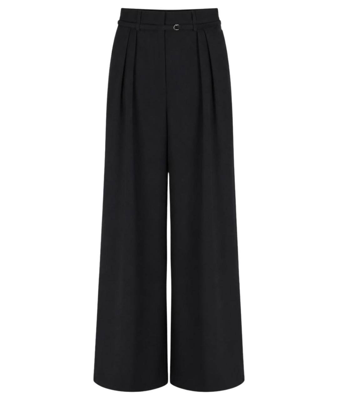 DRIES VAN NOTEN Черные шерстяные прямые брюки, фото 1