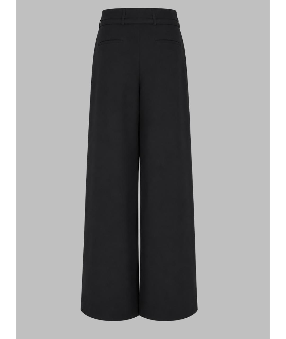 DRIES VAN NOTEN Черные шерстяные прямые брюки, фото 2