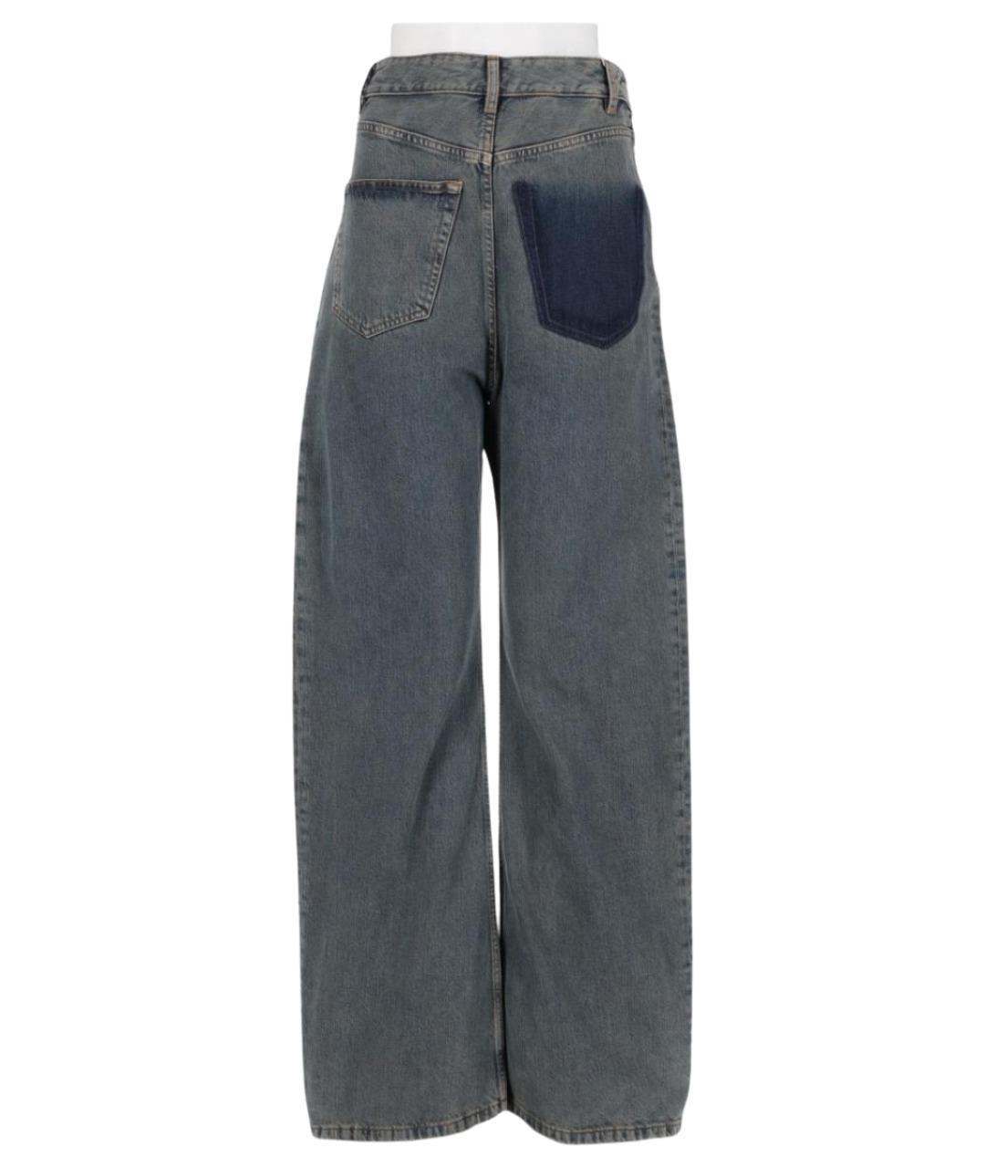 MM6 MAISON MARGIELA Синие хлопковые прямые джинсы, фото 1