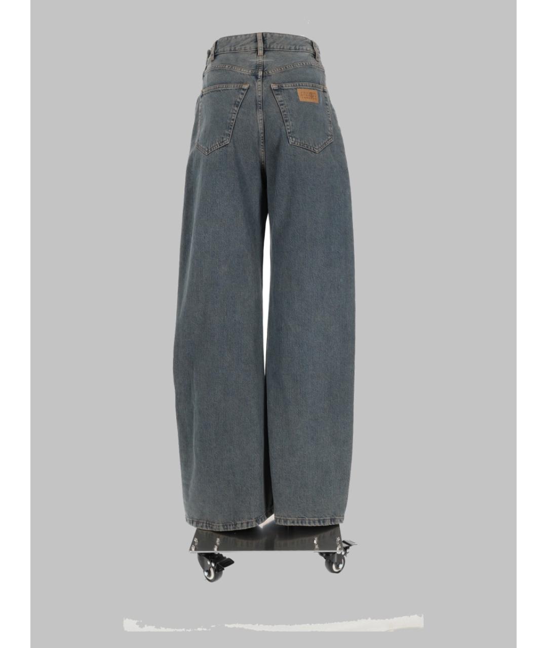 MM6 MAISON MARGIELA Синие хлопковые прямые джинсы, фото 3
