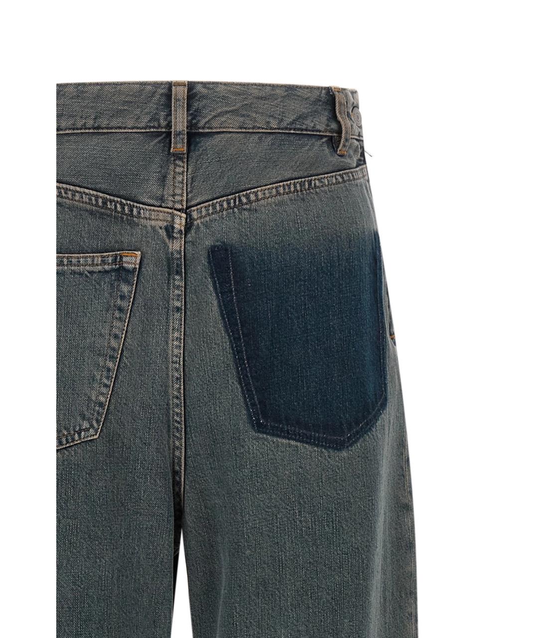 MM6 MAISON MARGIELA Синие хлопковые прямые джинсы, фото 2