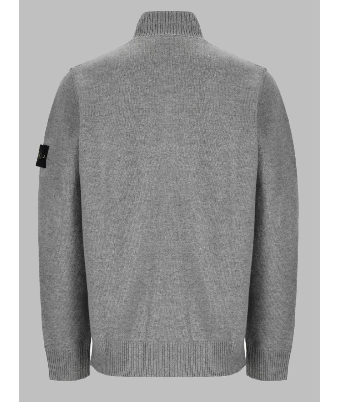 STONE ISLAND Серый шерстяной джемпер / свитер, фото 2