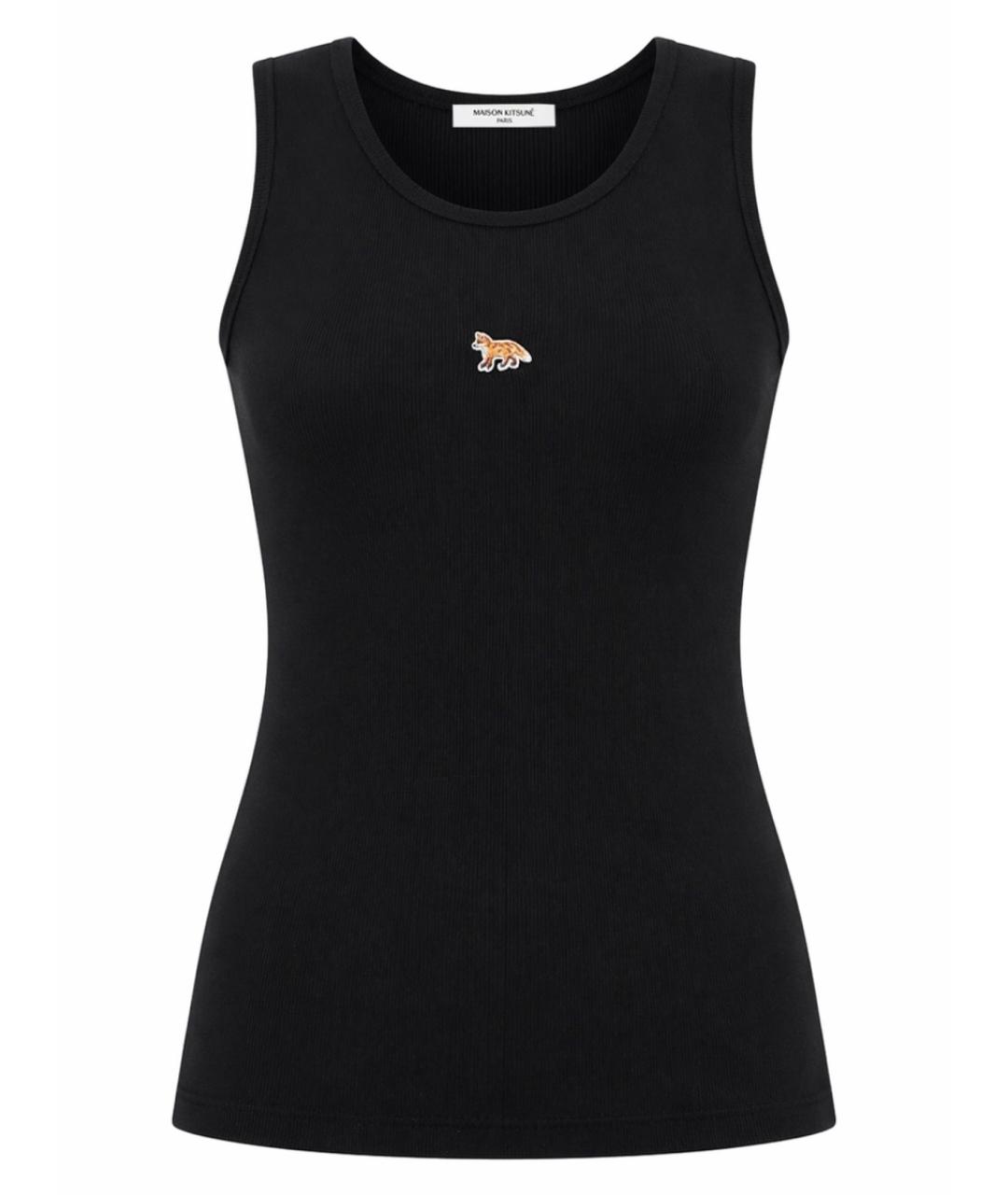 MAISON KITSUNE Черная хлопковая майка, фото 1