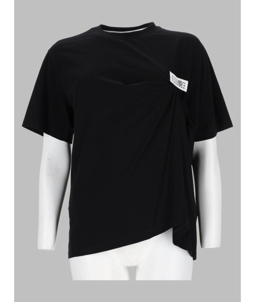 MM6 MAISON MARGIELA Черная хлопковая футболка, фото 3