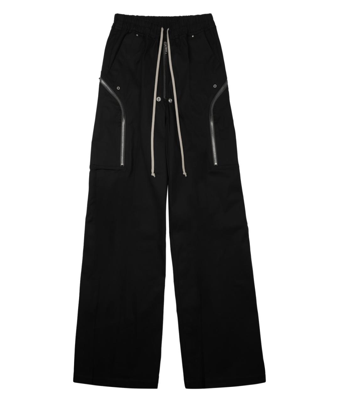 RICK OWENS Черные хлопковые повседневные брюки, фото 1