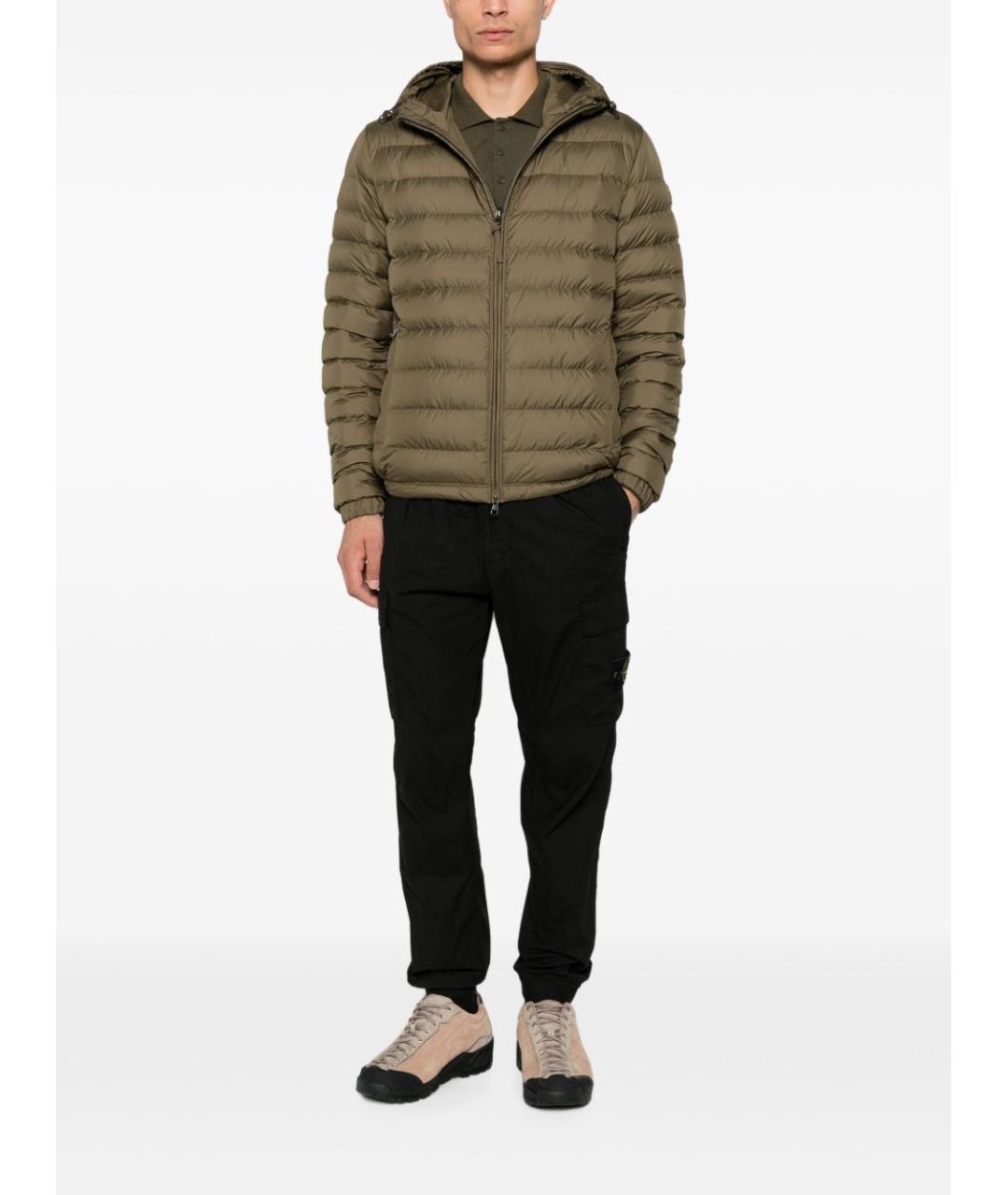 MONCLER Хаки полиэстеровый пуховик, фото 3