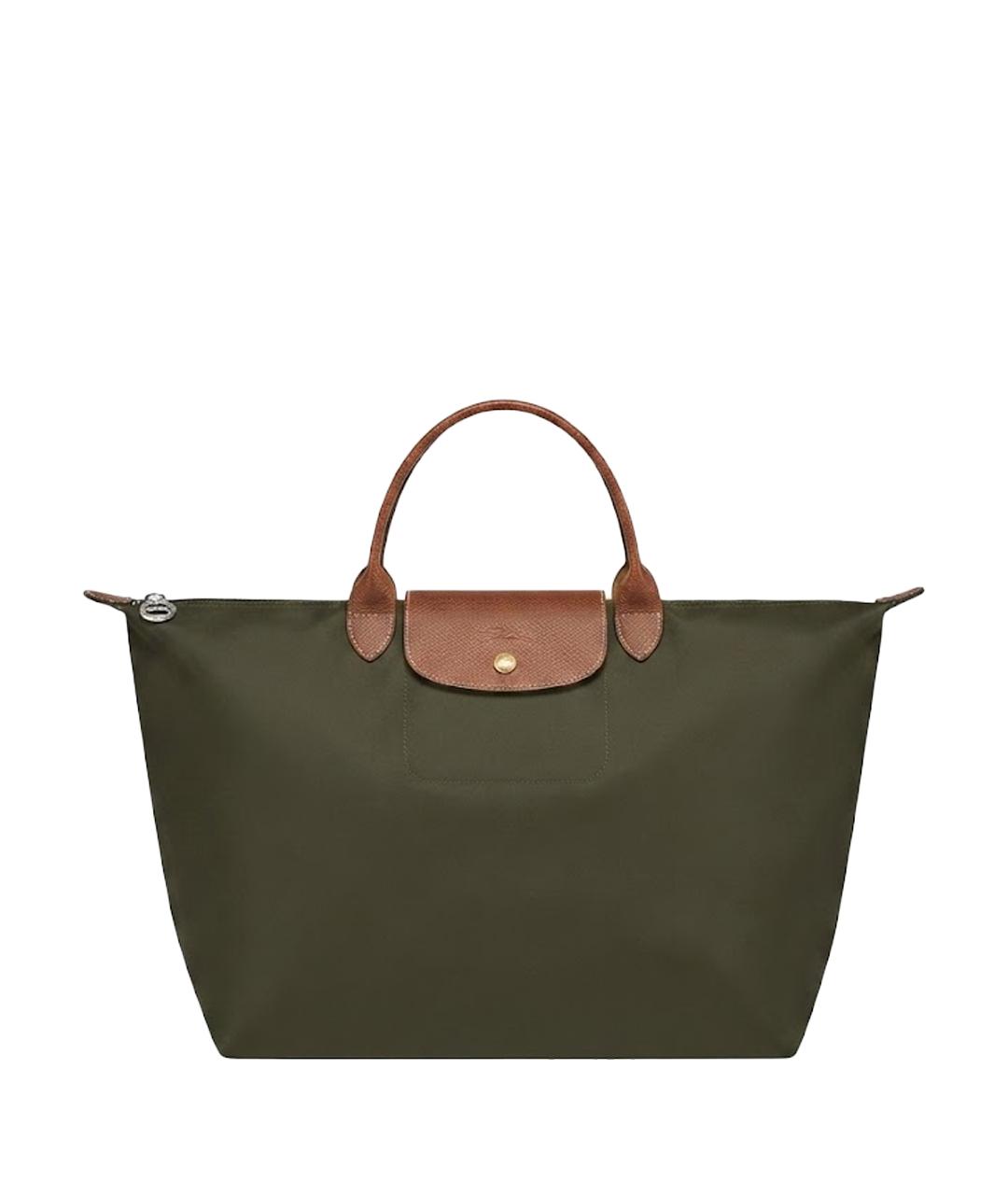LONGCHAMP Зеленая нейлоновая сумка тоут, фото 1