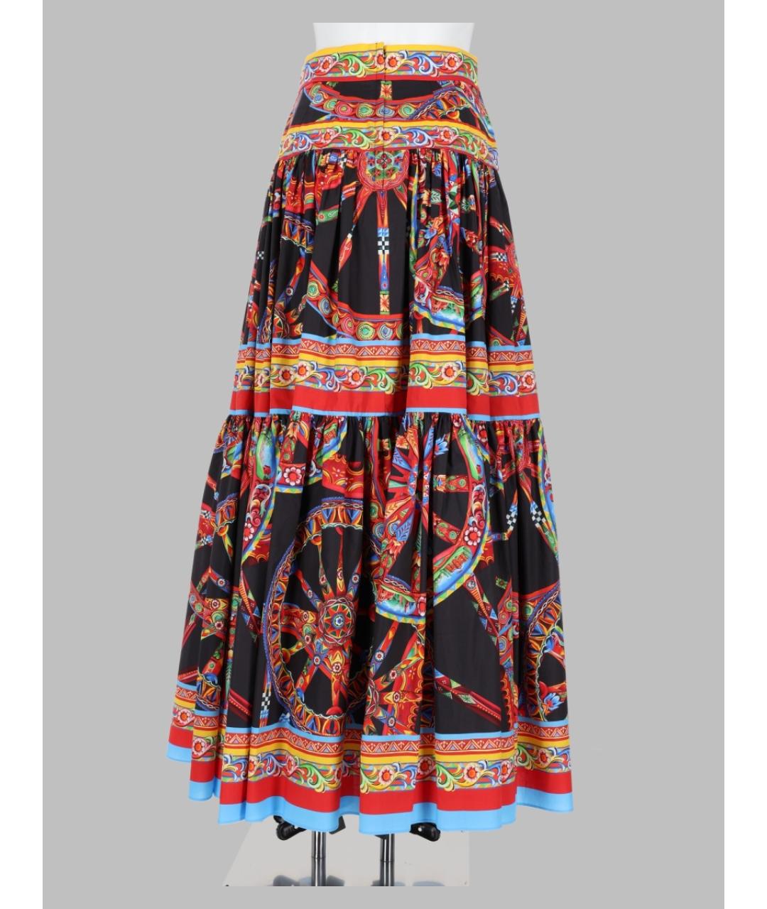 DOLCE&GABBANA Мульти хлопковая юбка макси, фото 2
