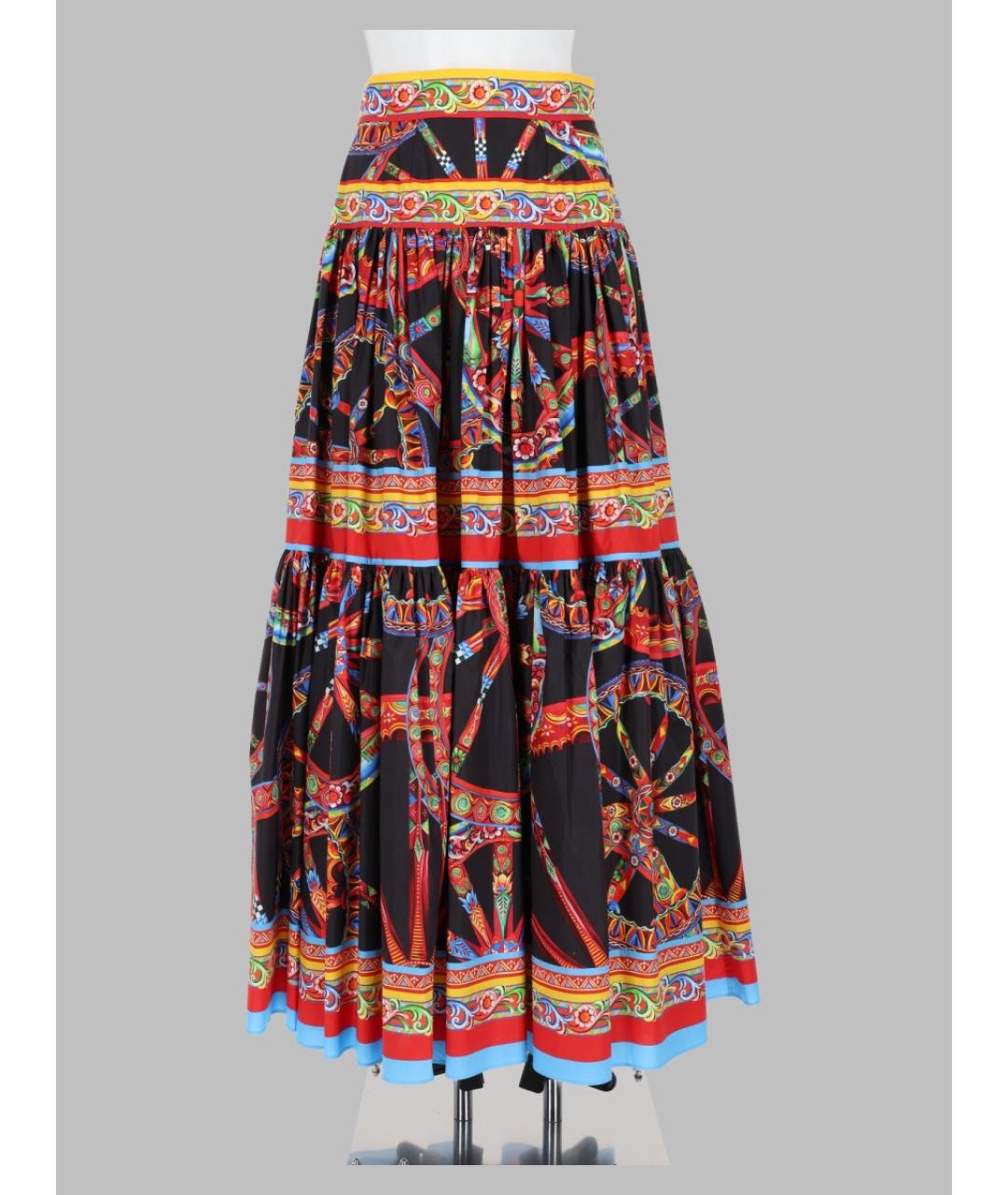 DOLCE&GABBANA Мульти хлопковая юбка макси, фото 3