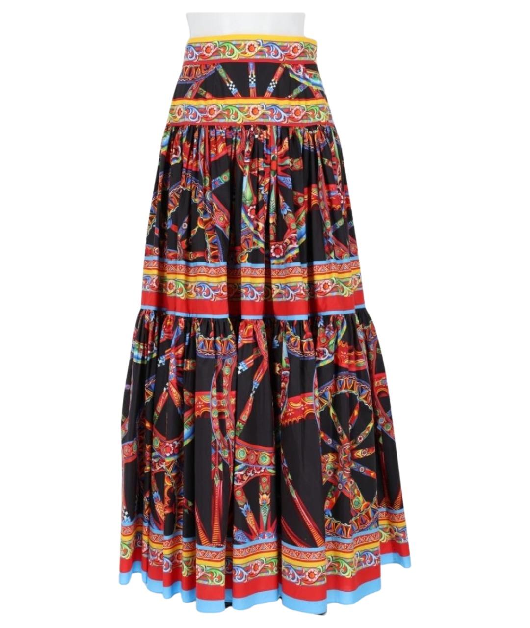 DOLCE&GABBANA Мульти хлопковая юбка макси, фото 1