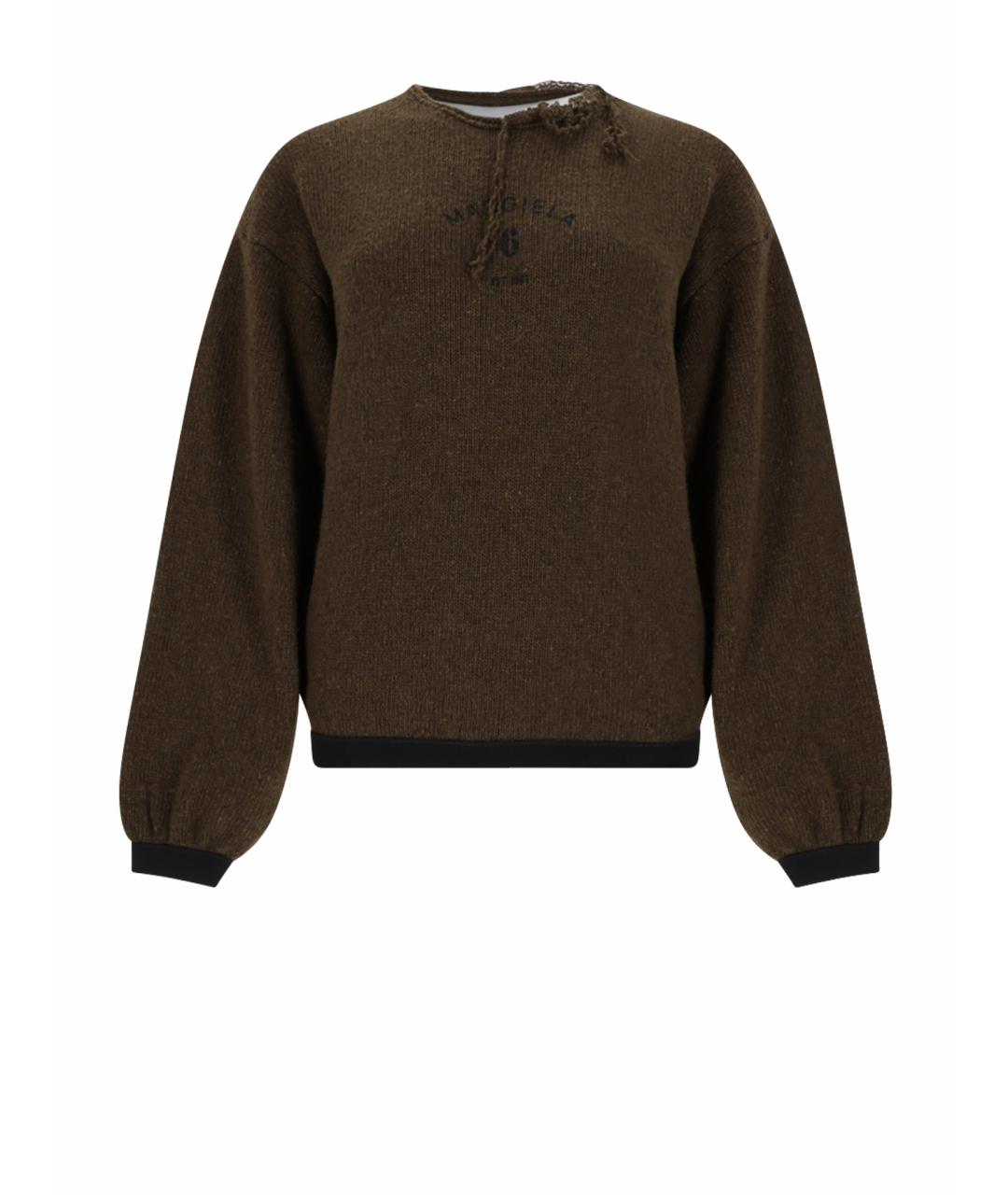 MM6 MAISON MARGIELA Коричневый шерстяной джемпер / свитер, фото 1